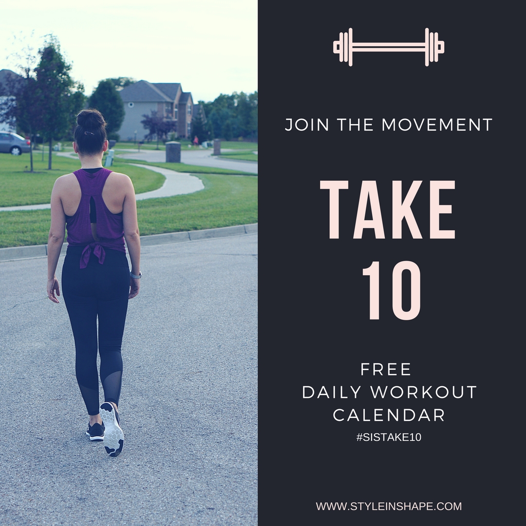 FREE 10 Minute Daily Exercise Calendar| Style In Shape
