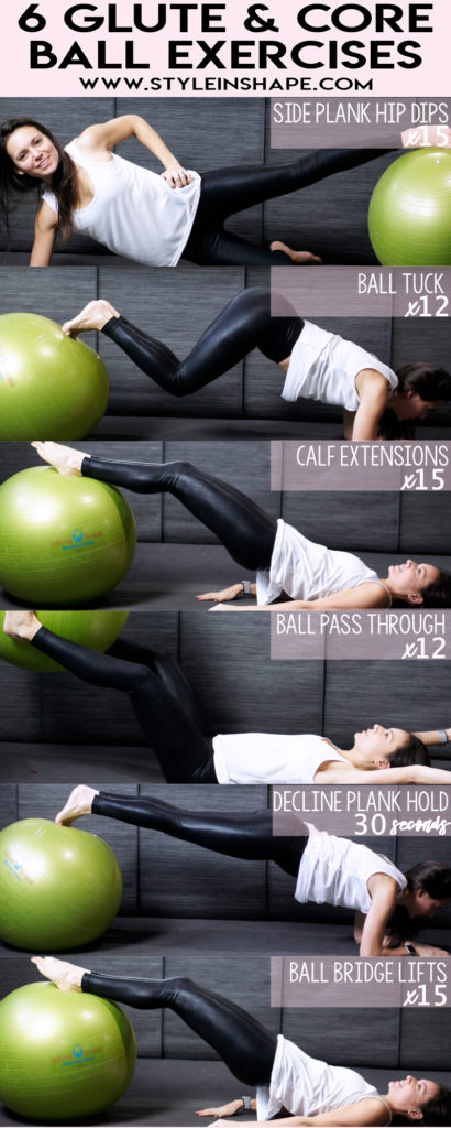 6 ball exercises that target glutes and core
